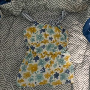 Emma’s garden yellow blue floral romper 24m